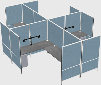 Modern modular quad l-shaped panel system
