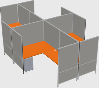 Système de panneaux modulaires modernes en forme de l quadruple