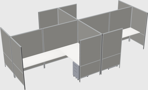 Modern modular quad l-shaped panel system