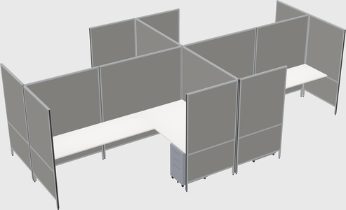 Modern modular quad l-shaped panel system
