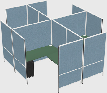 Modern modular quad l-shaped panel system