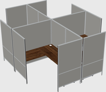Modern modular quad l-shaped panel system