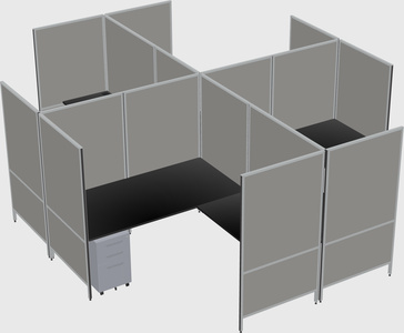 Modern modular quad l-shaped panel system