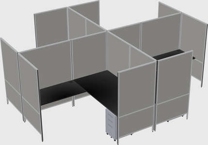 Modern modular quad l-shaped panel system