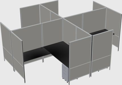 Modern modular quad l-shaped panel system