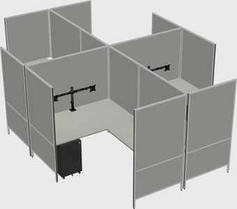 Modern modular quad l-shaped panel system