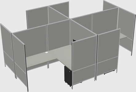 Modern modular quad l-shaped panel system
