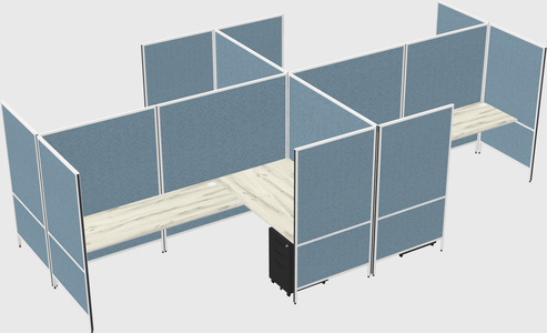Modern modular quad l-shaped panel system