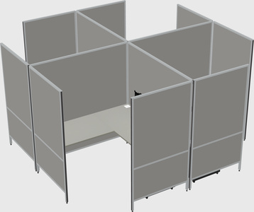 现代模块化四边形l型面板系统