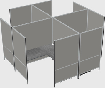 Modern modular quad l-shaped panel system