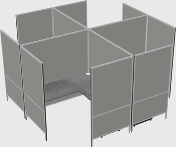 Modern modular quad l-shaped panel system