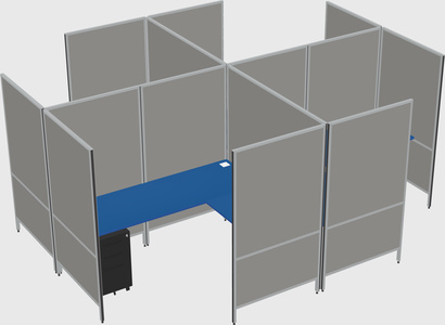 Modern modular quad l-shaped panel system