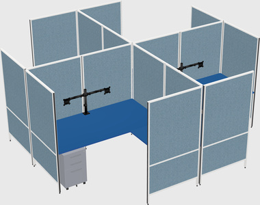 Modern modular quad l-shaped panel system