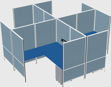 Modern modular quad l-shaped panel system