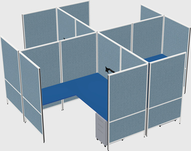 Modern modular quad l-shaped panel system