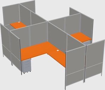 Modern modular quad l-shaped panel system