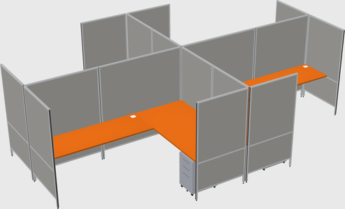 Modern modular quad l-shaped panel system