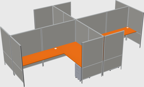 Modern modular quad l-shaped panel system