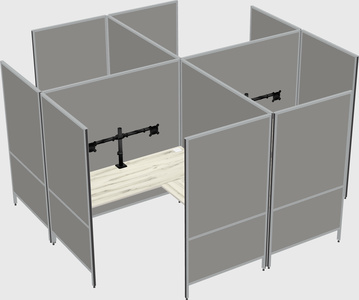 Modern modular quad l-shaped panel system