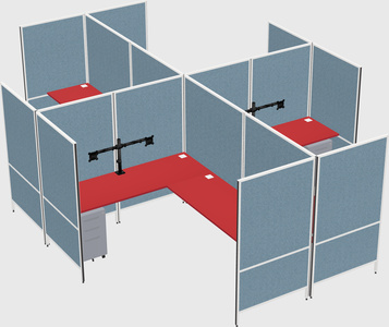 Modern modular quad l-shaped panel system