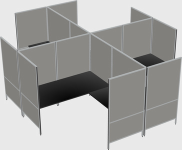 Modern modular quad l-shaped panel system