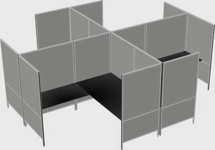 Modern modular quad l-shaped panel system