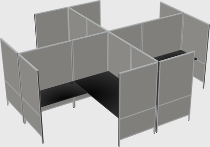 Modern modular quad l-shaped panel system