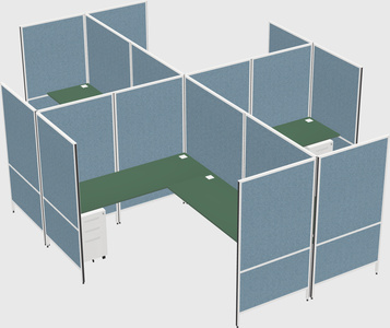 Modern modular quad l-shaped panel system