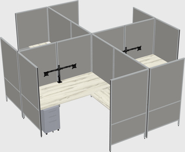 Modern modular quad l-shaped panel system