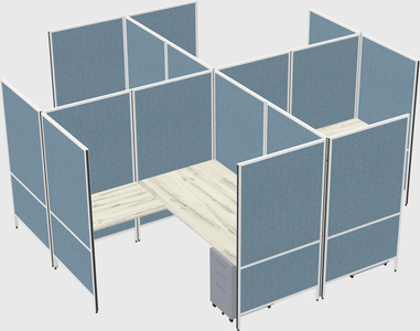 Modern modular quad l-shaped panel system