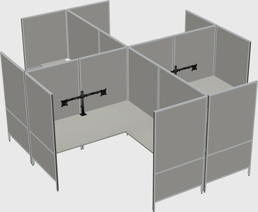 Modern modular quad l-shaped panel system