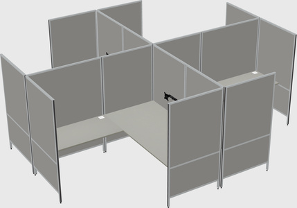 Modern modular quad l-shaped panel system