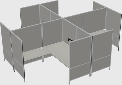 Modern modular quad l-shaped panel system