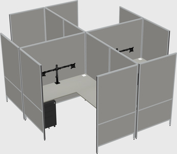 Modern modular quad l-shaped panel system