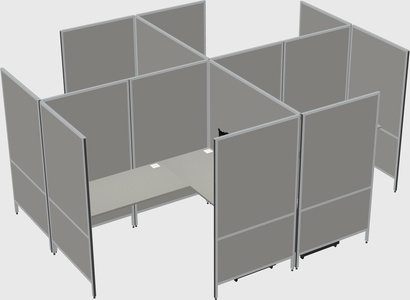 Modern modular quad l-shaped panel system