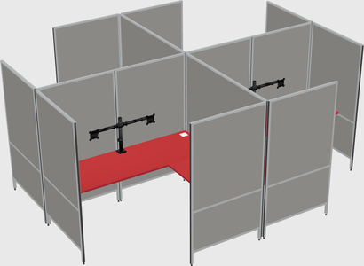 Système de panneaux modulaires modernes en forme de l quadruple