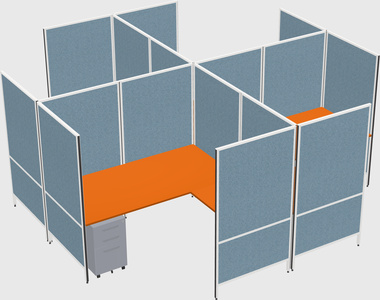 Modern modular quad l-shaped panel system