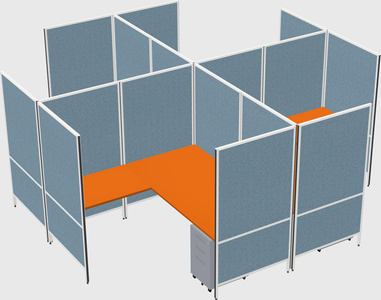 Modern modular quad l-shaped panel system