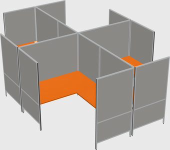 Modern modular quad l-shaped panel system