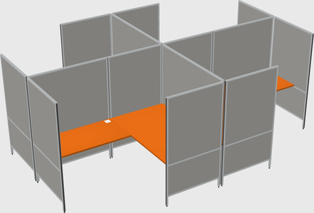 Modern modular quad l-shaped panel system