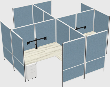 Modern modular quad l-shaped panel system