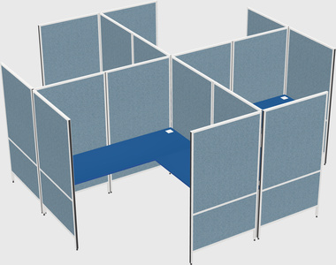 Modern modular quad l-shaped panel system