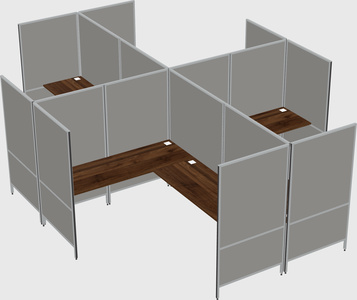 Modern modular quad l-shaped panel system