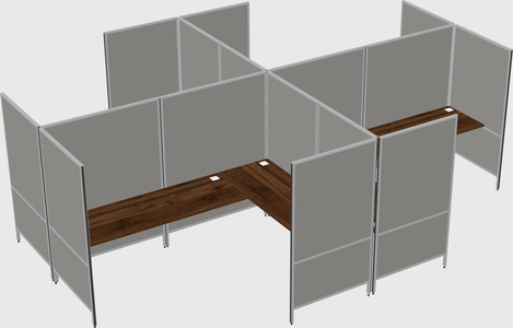 Modern modular quad l-shaped panel system