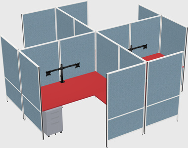 Modern modular quad l-shaped panel system