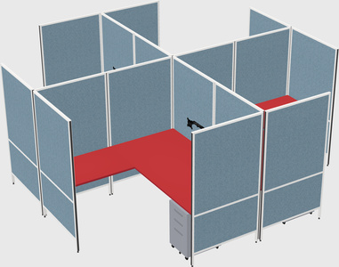 Modern modular quad l-shaped panel system