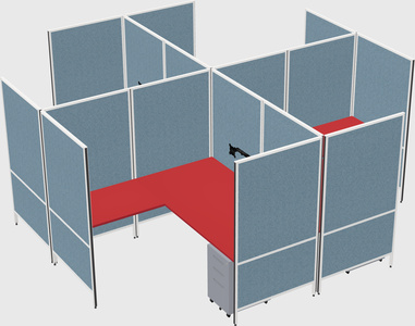Modern modular quad l-shaped panel system