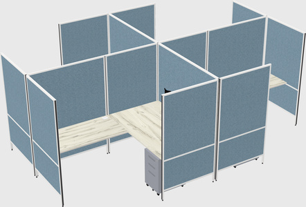 Modern modular quad l-shaped panel system