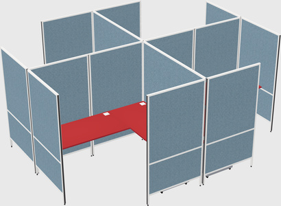 Modern modular quad l-shaped panel system