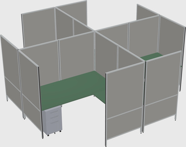 Système de panneaux modulaires modernes en forme de l quadruple